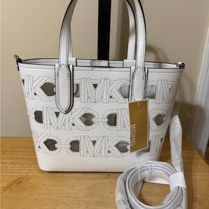 Michael Kors White Cut Out Tote Bag